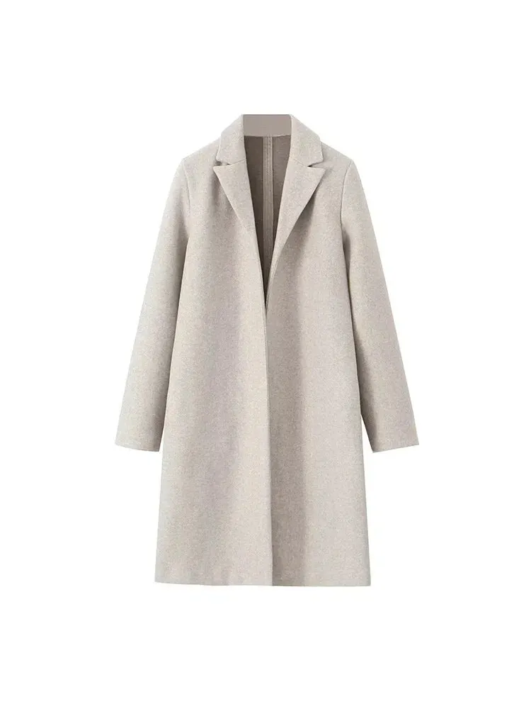 A&A Solid Open Stitch Soft Trench Coat