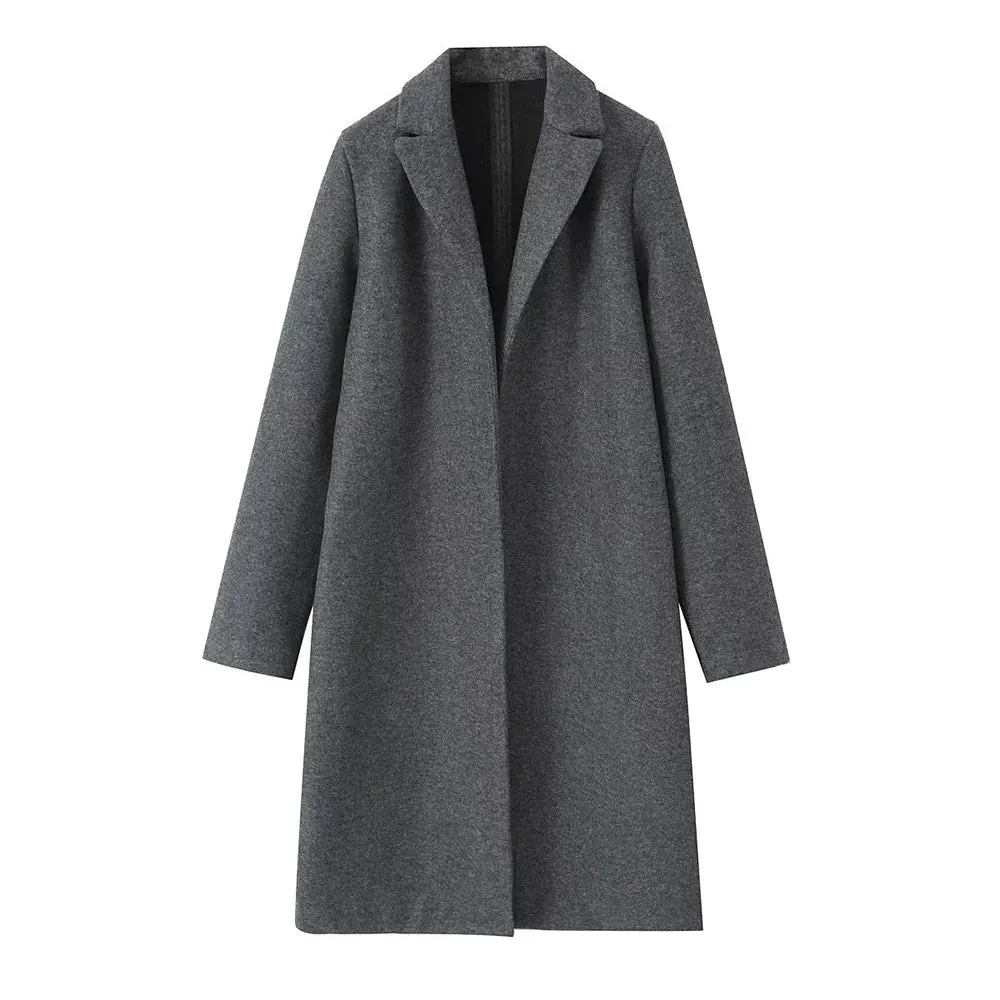 A&A Solid Open Stitch Soft Trench Coat