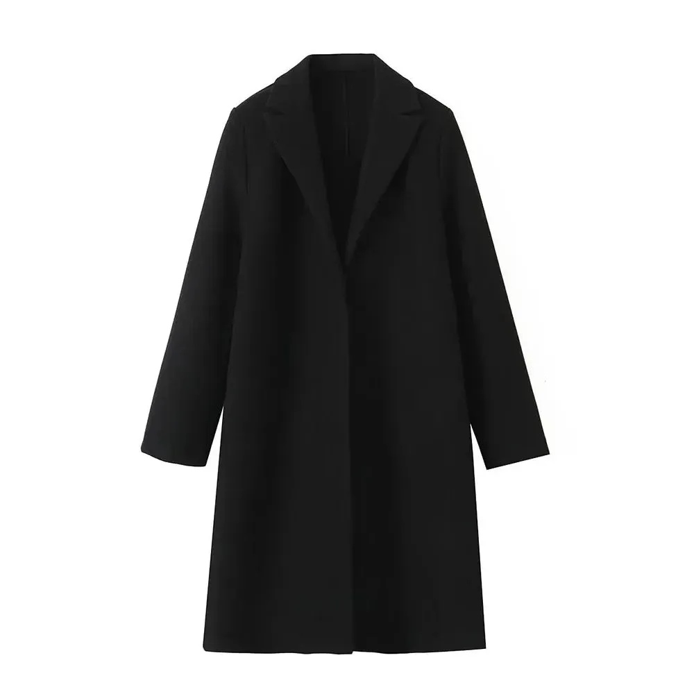 A&A Solid Open Stitch Soft Trench Coat