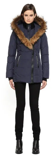 Adali Puffer Coat With Fur Trim