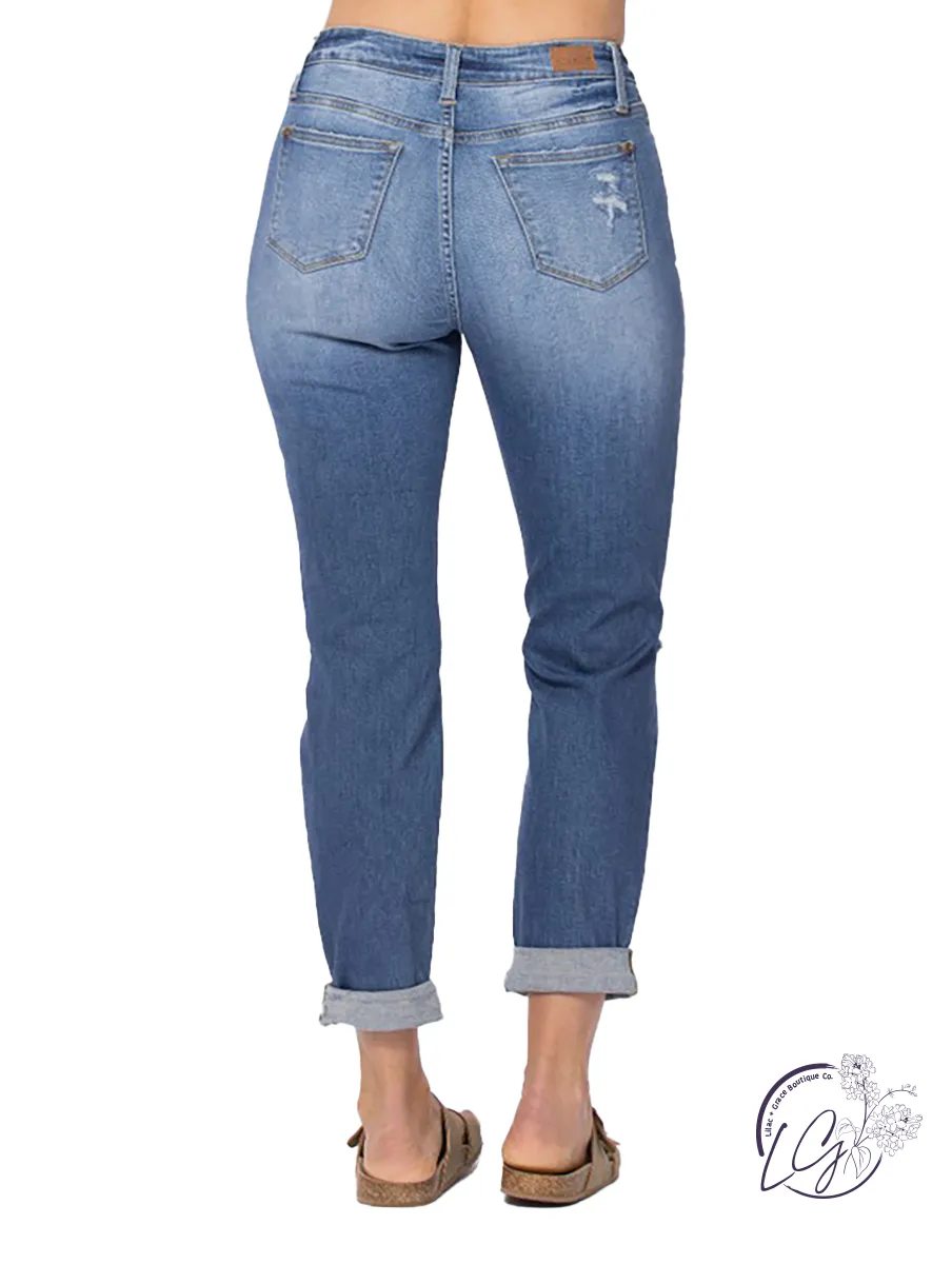 Alexa High-Rise Distressed Boyfriend by Judy Blue