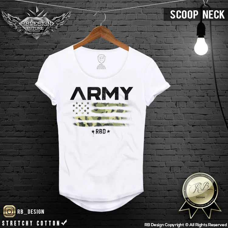 Army Camouflage Flag T-shirt Mens Fashion Muscle Fit T-shirt MD711