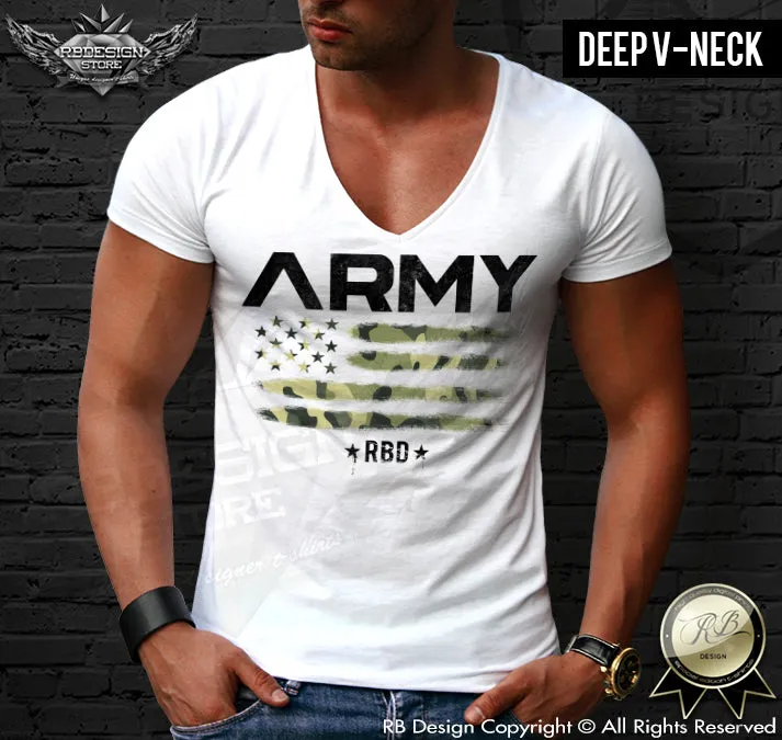 Army Camouflage Flag T-shirt Mens Fashion Muscle Fit T-shirt MD711