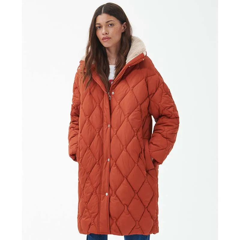 Barbour Samphire Ladies Quilted Coat - Spiced Pumpkin