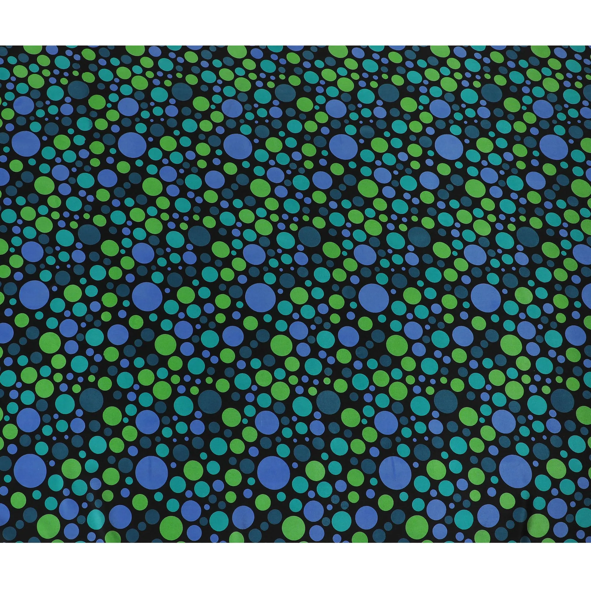 Black Premium pure silk crepe fabric with multicolor print in dot design-D17206