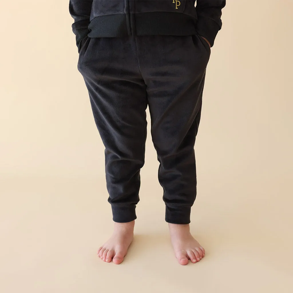 Black Velour Joggers