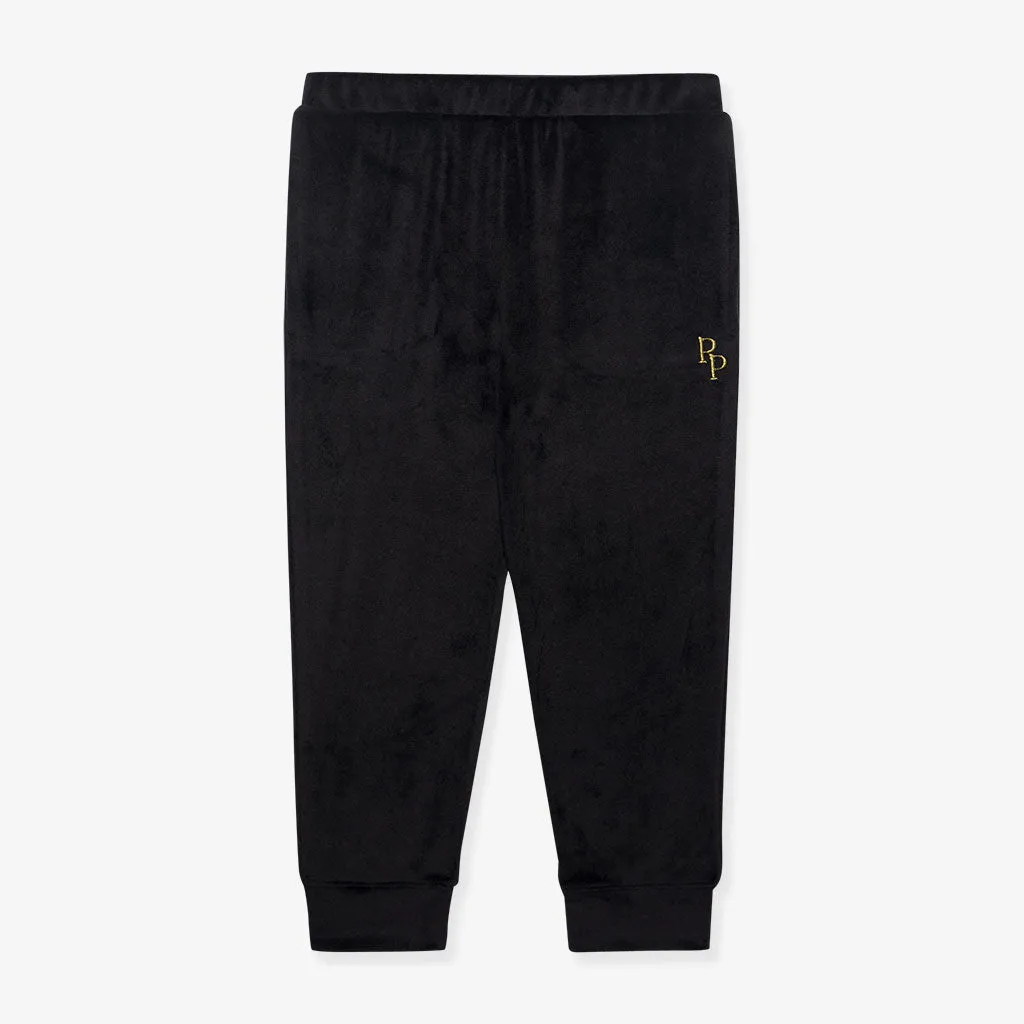 Black Velour Joggers