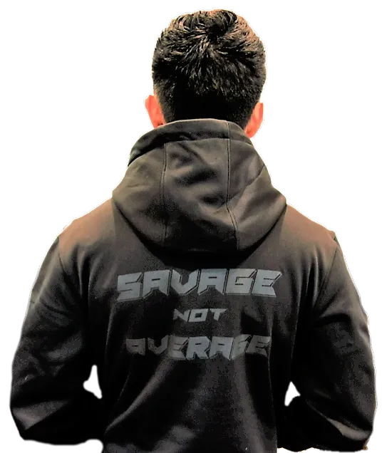 BLACKOUT - SAVAGE NOT AVERAGE Premium Dry Fit hoodie youth and adult