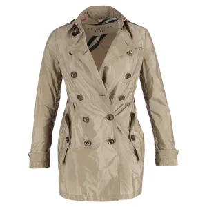 Burberry Brit Rain Trench Coat in Brown Polyester