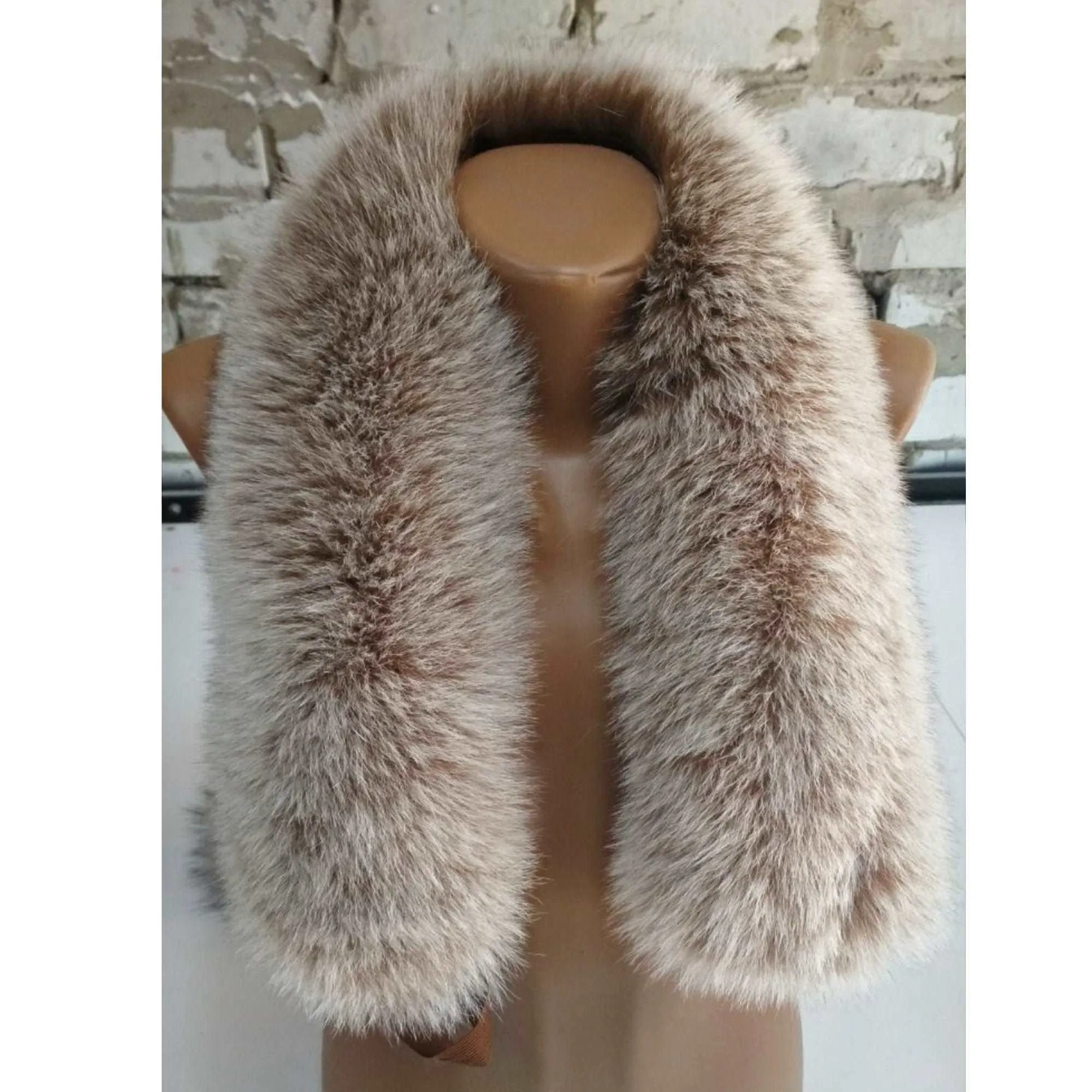 BY ORDER (not Tail) XL Extra Large Real Fox Fur Trim Hood, Fur collar trim, Fox Fur Collar, Fur Scarf, Fur Ruff, Fox Fur Hood, Jacket