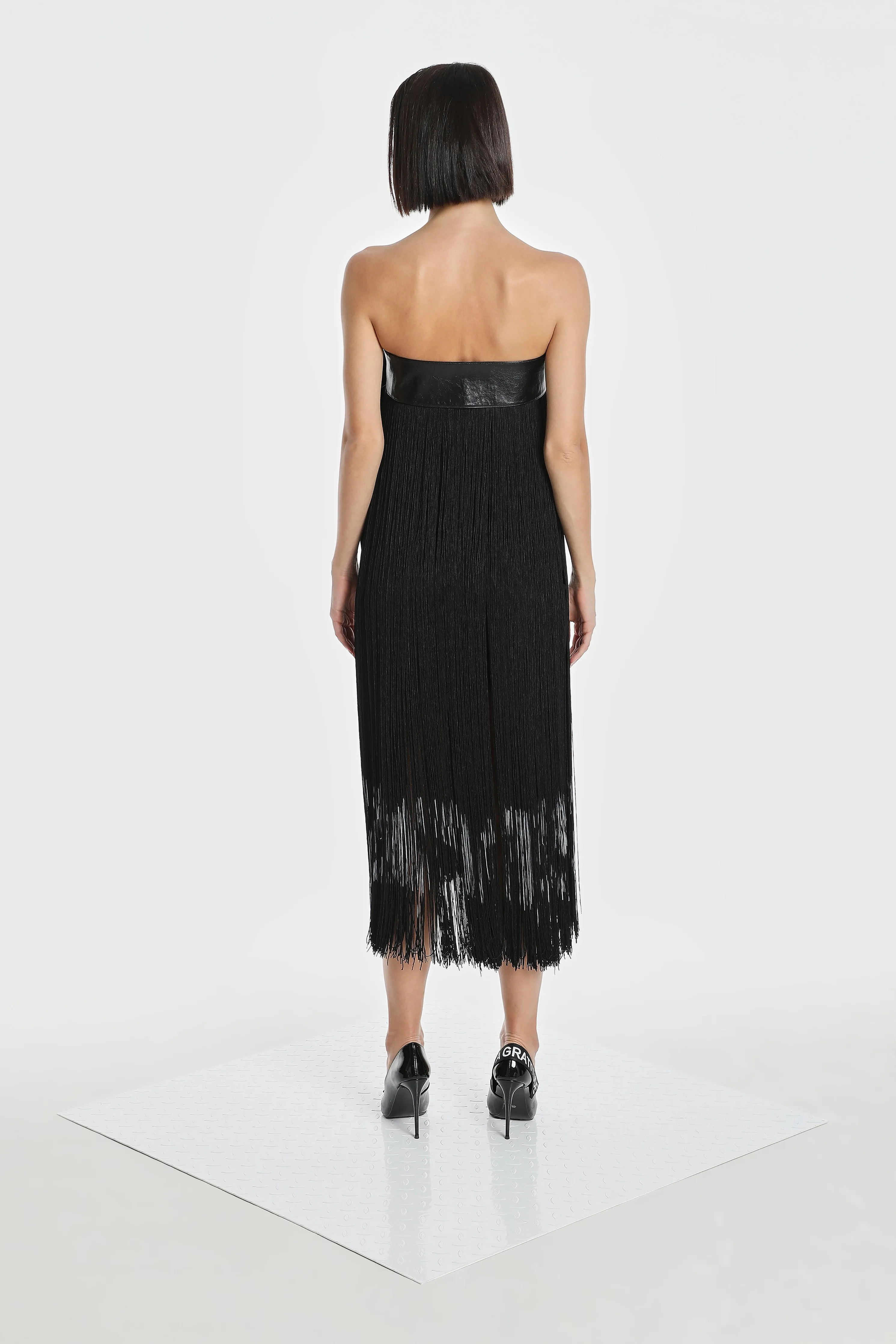 CODE FRINGE STRAPLESS DRESS