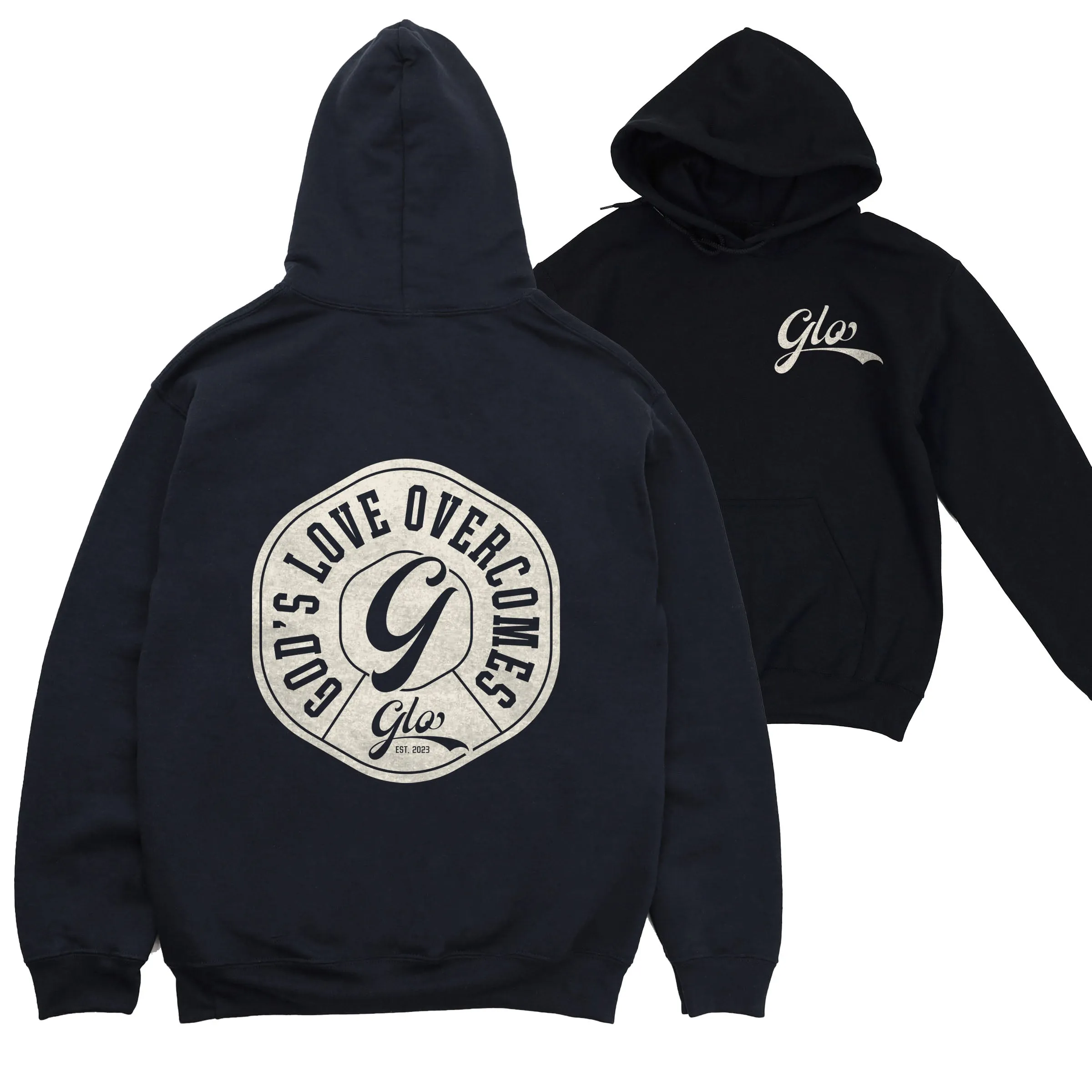 Collegiate Emblem Pullover Hoodie - Black