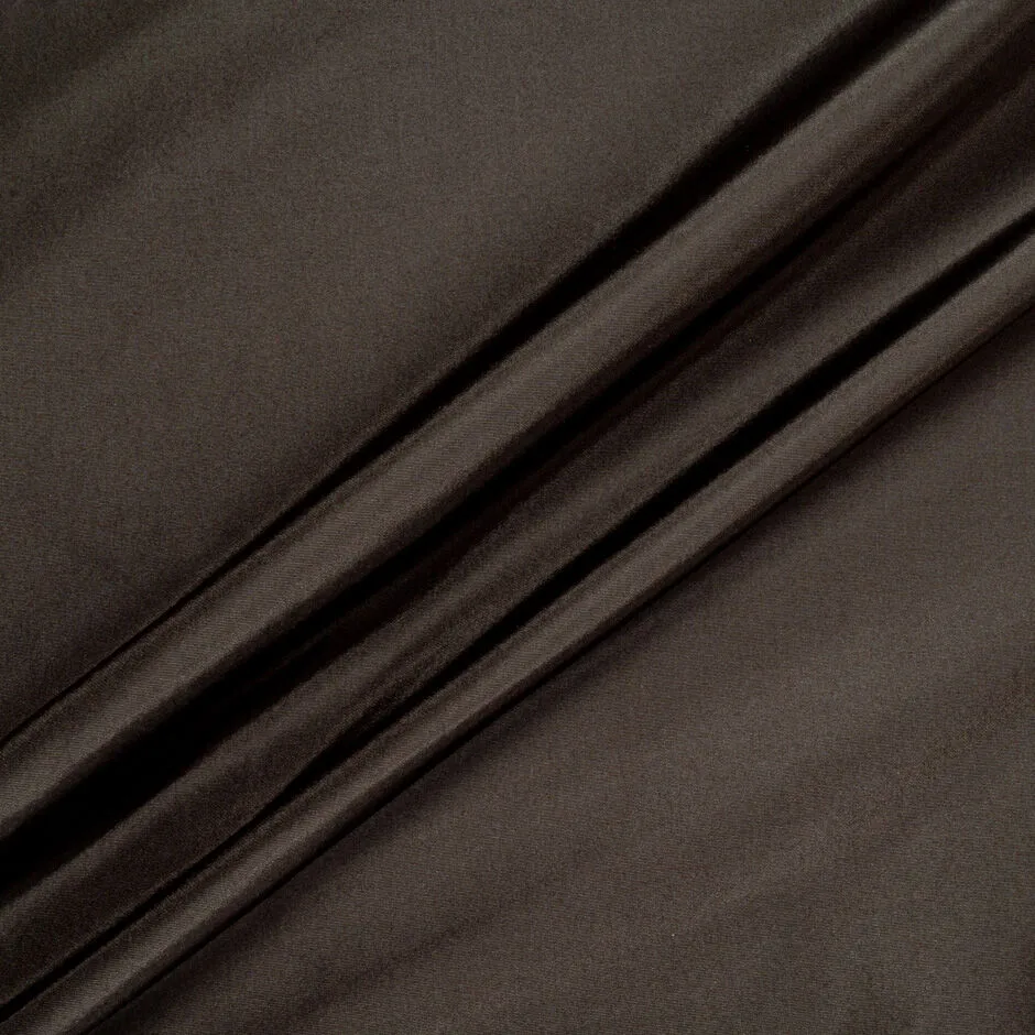 Dark Chocolate Brown Pure Silk Taffeta