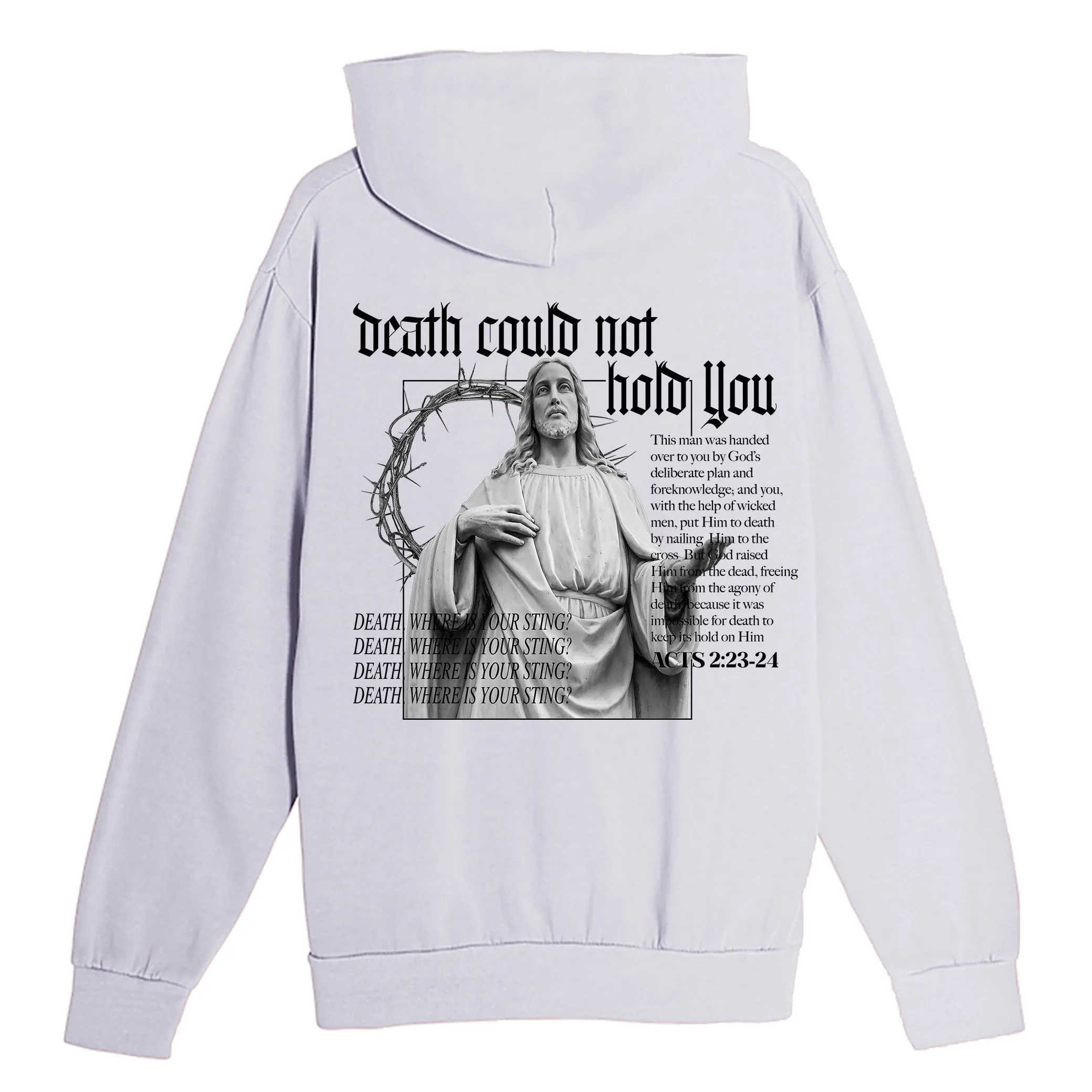 Death Could Not Hold You Pullover Hoodie - Lunar Rock