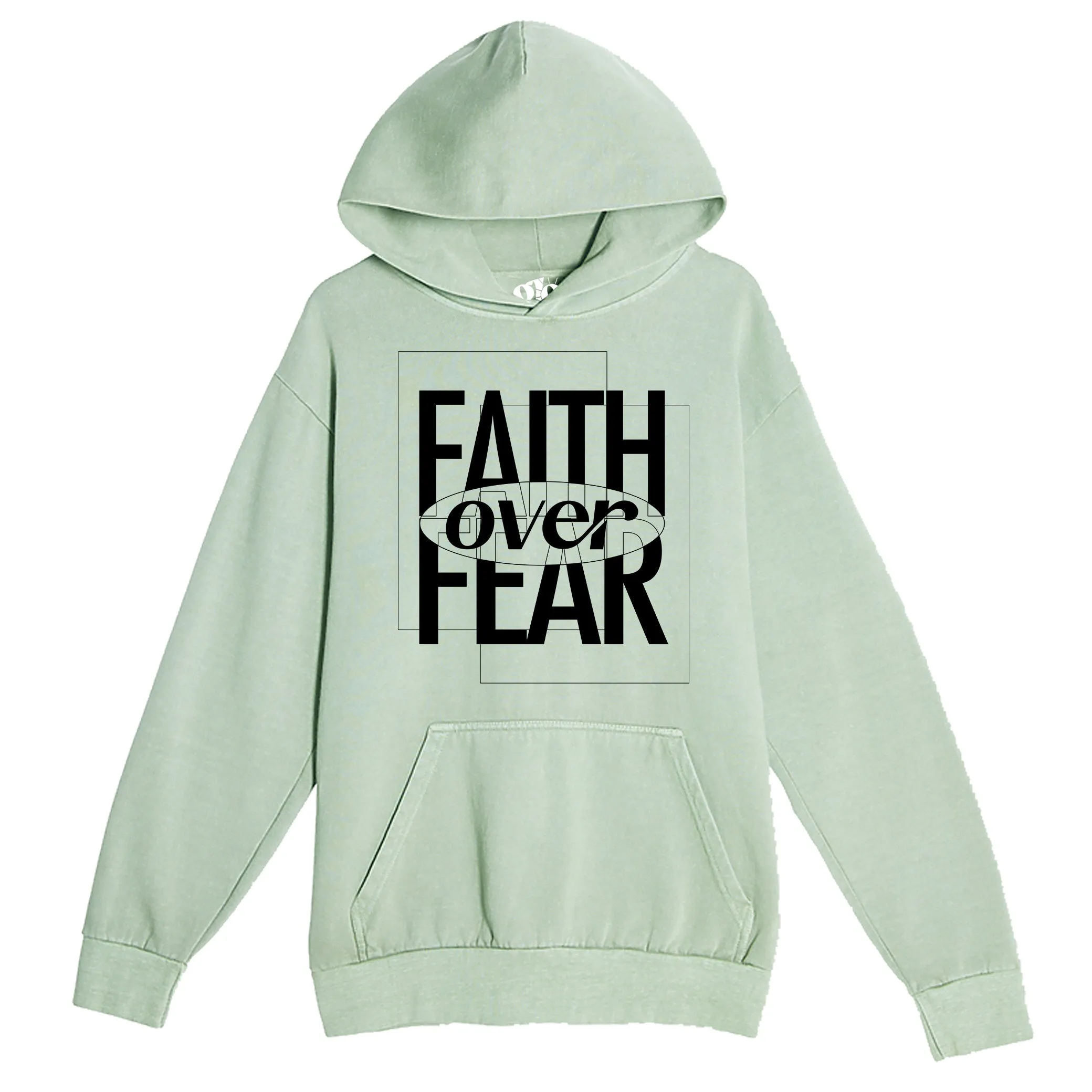 Faith Over Fear Pullover Hoodie - Oil Green