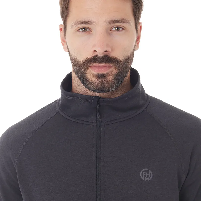 FHM Kivu Black Fleece Jacket Half Zip