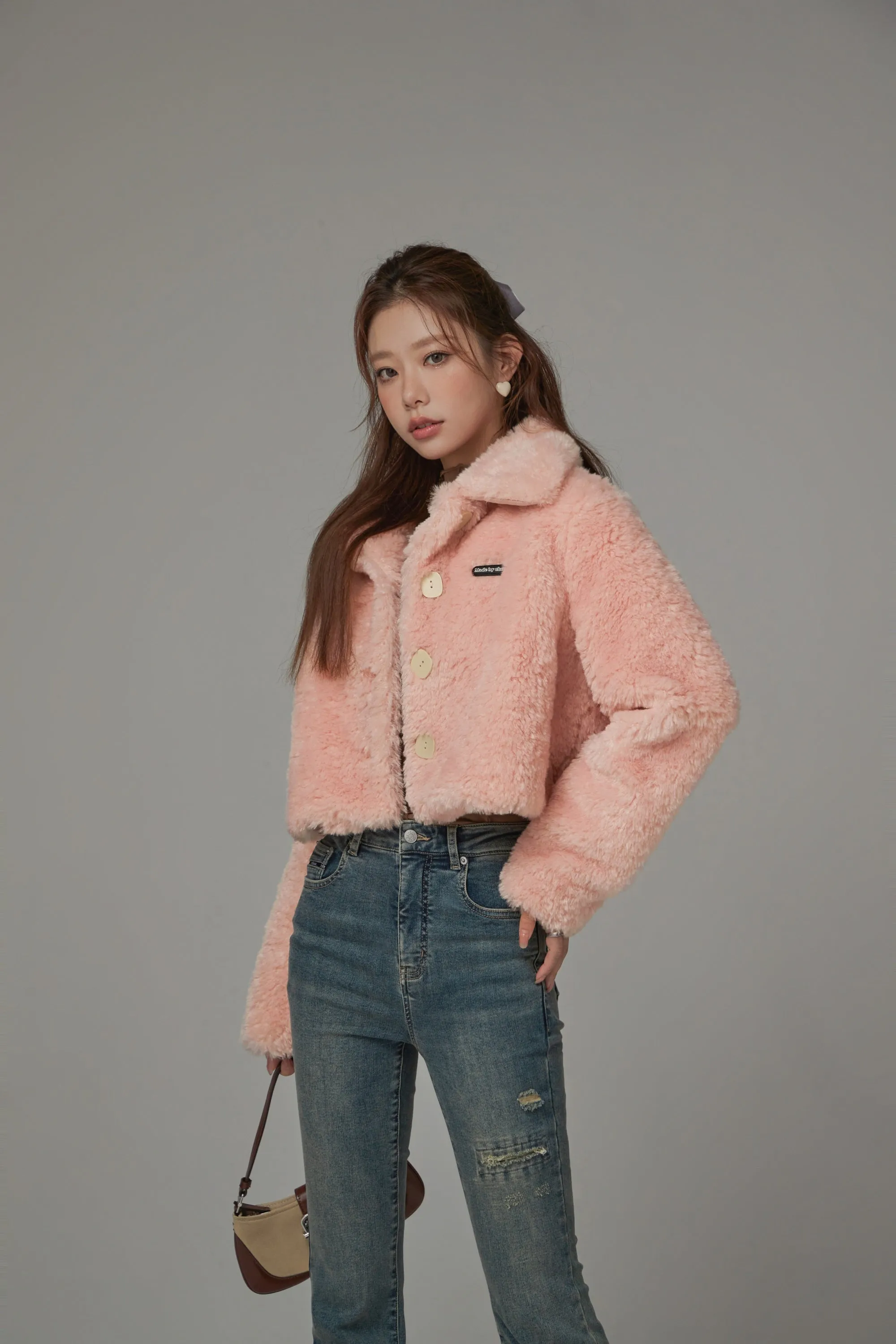 Fleece Collar Button Jacket