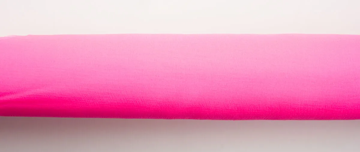 Fluorescent Pink Silk Chiffon