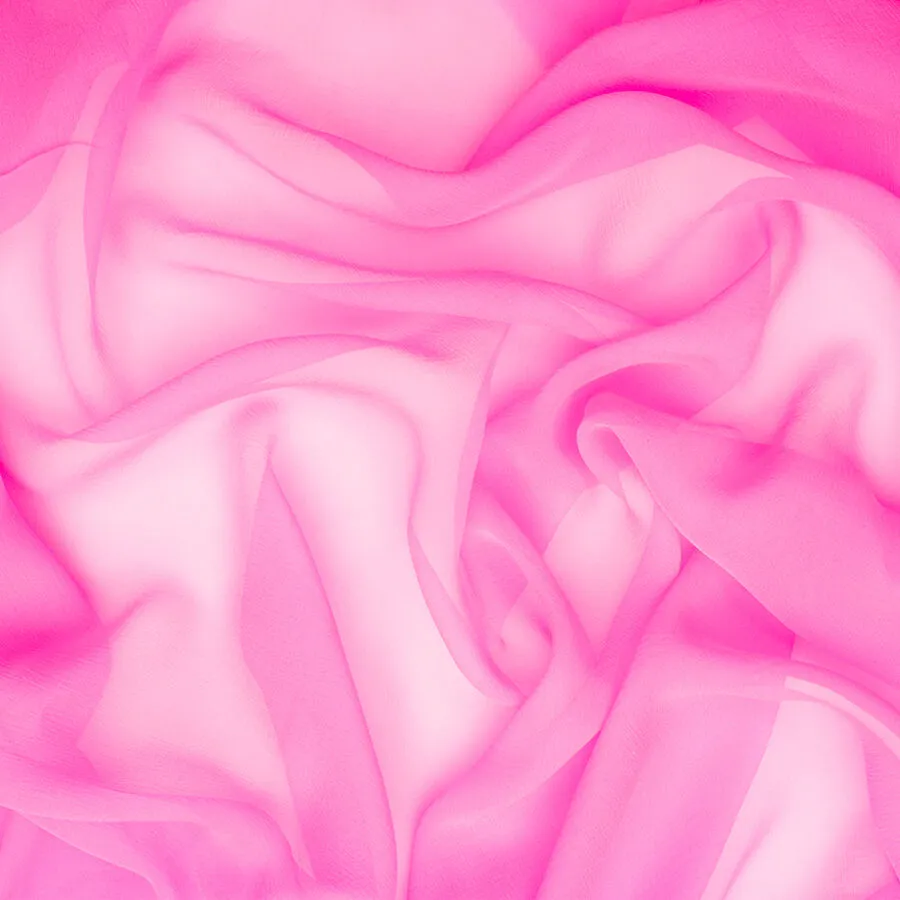 Fluorescent Pink Silk Chiffon