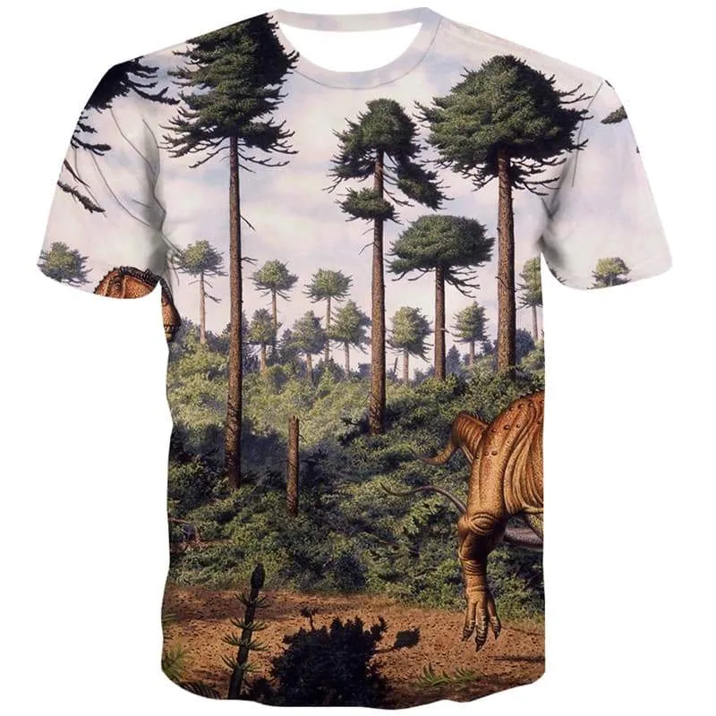 Forest T shirts Men Dinosaur Tshirt Anime War Tshirt Printed Harajuku T-shirts 3d Street Tshirts Casual