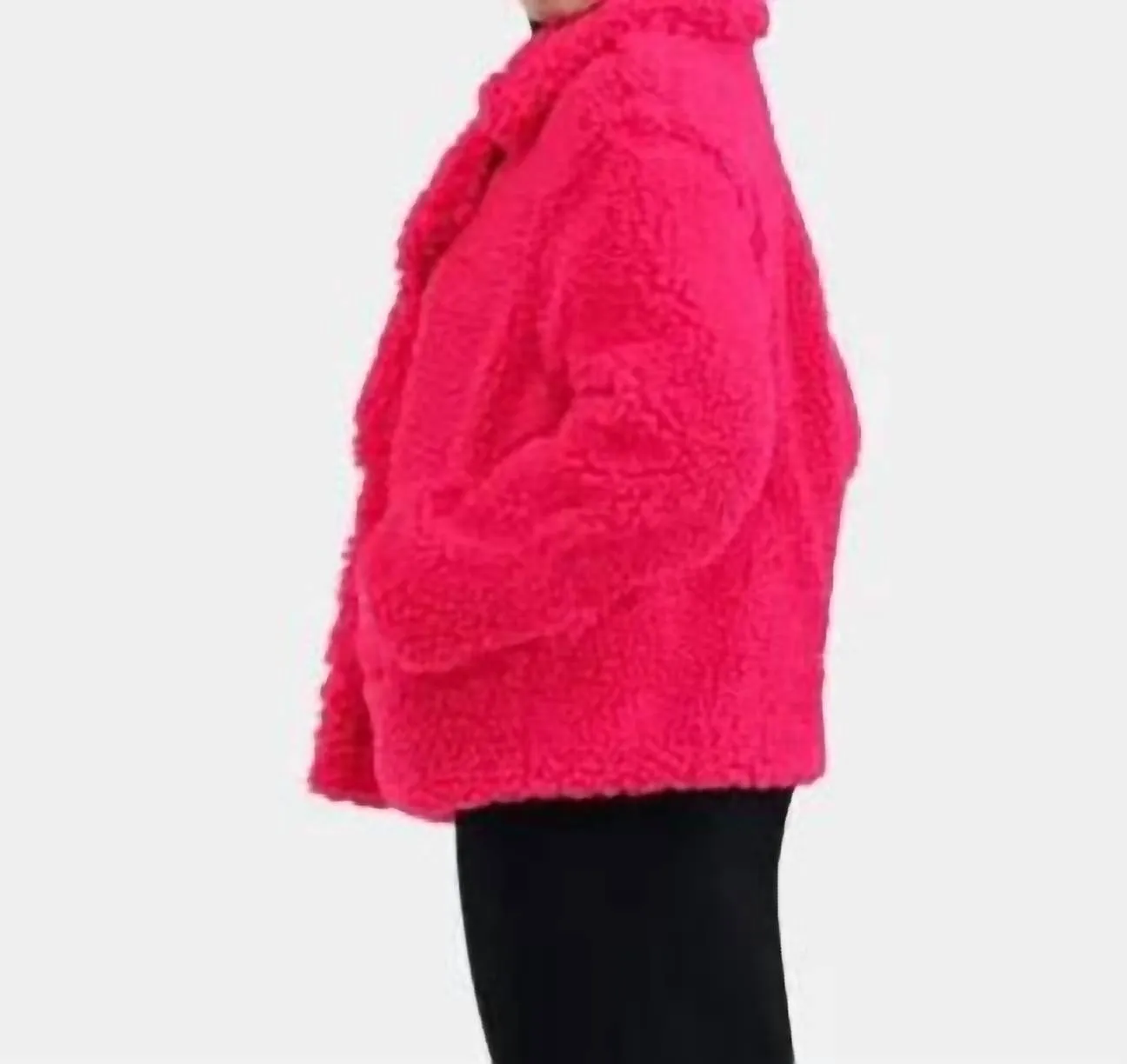 Gertrude Short Teddy Coat In Cerise