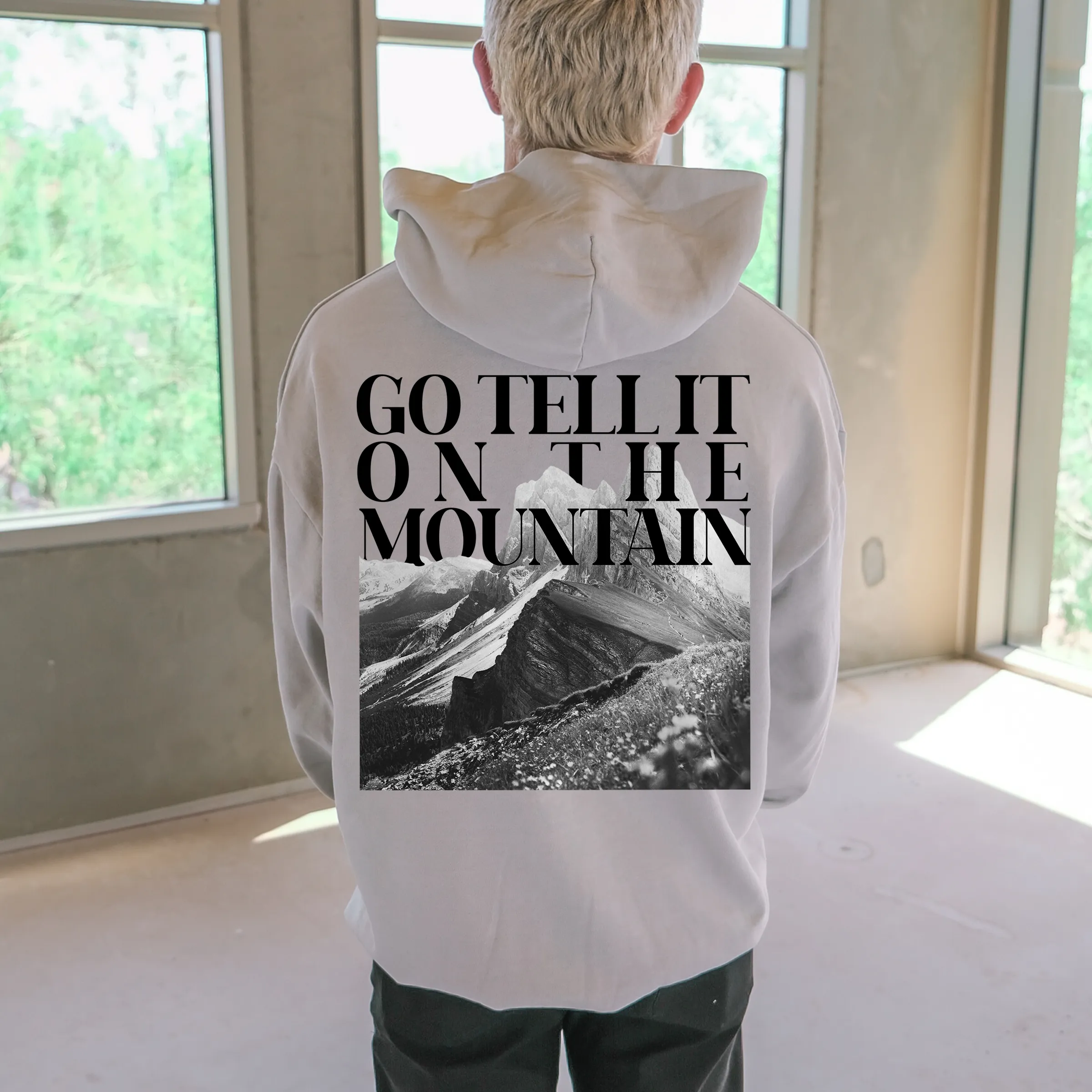 Go Tell It On The Mountain Pullover Hoodie - Lunar Rock