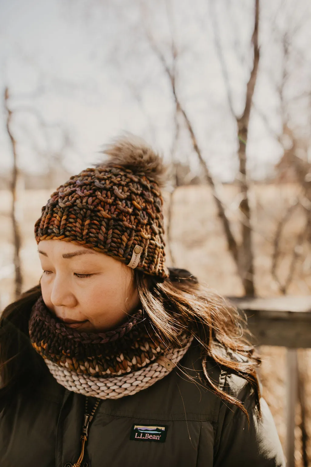 Gray and Multicolor Merino Wool Fair Isle Hand Knit Cowl