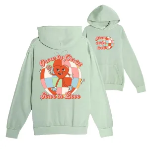 Grow Serve Love Pullover Hoodie - Oil Green