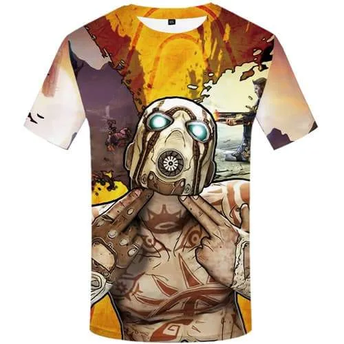 Gun T-shirt Men Cartoon Tshirts Casual War Tshirts Novelty Alien T shirts Funny Cosplay Shirt Print Short Sleeve T shirts