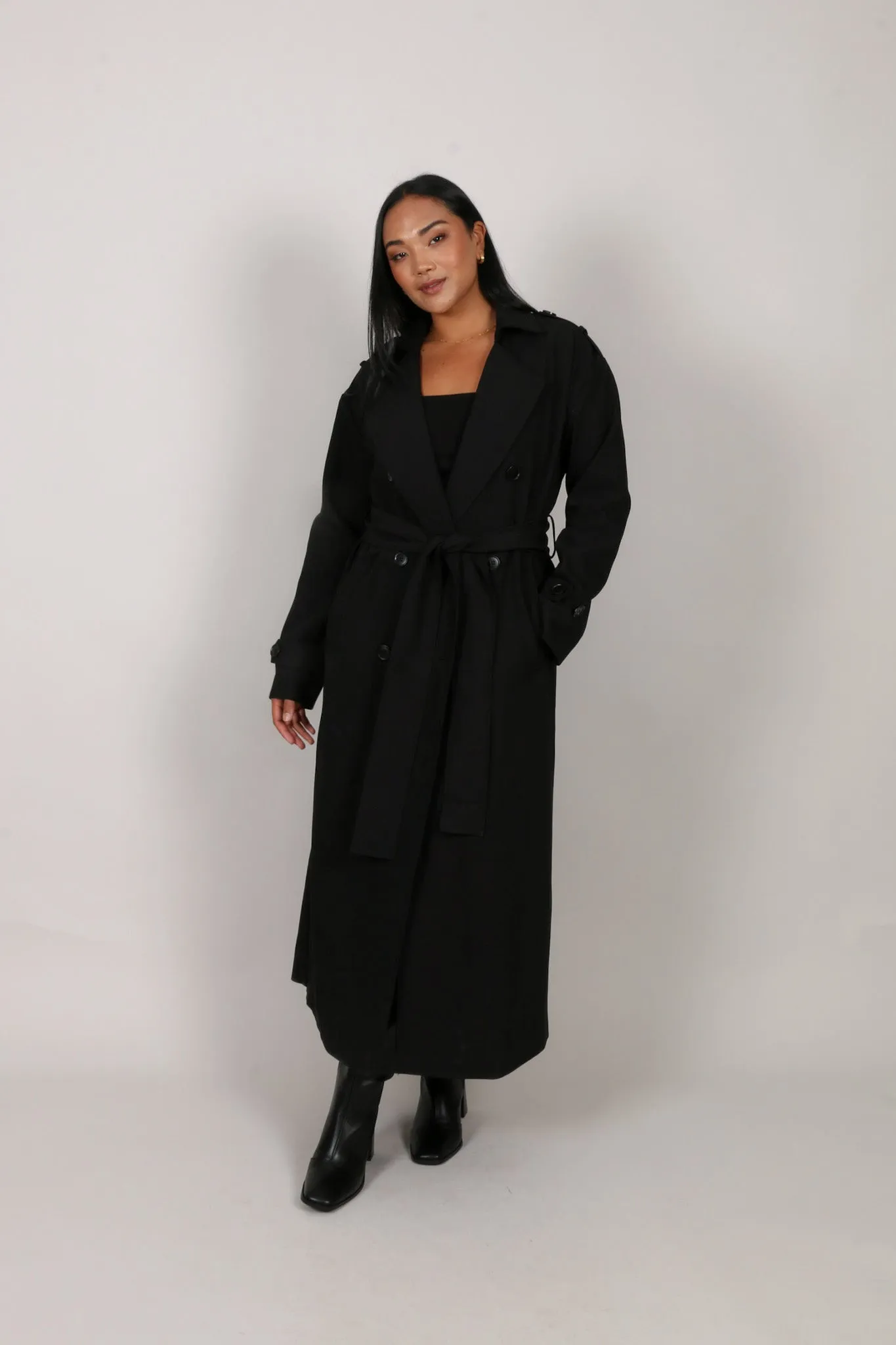 HENDRIX TRENCH COAT BLACK