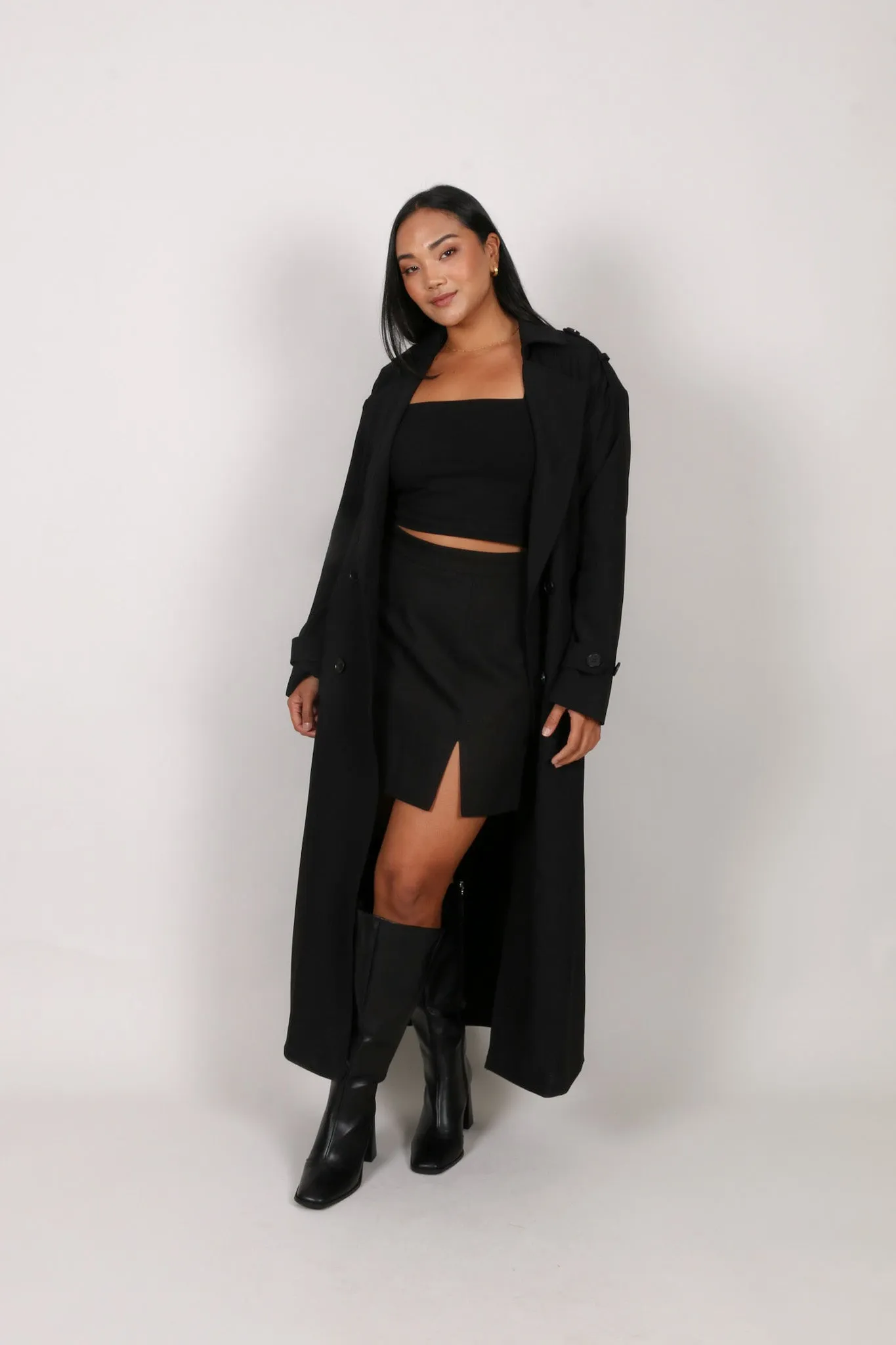 HENDRIX TRENCH COAT BLACK