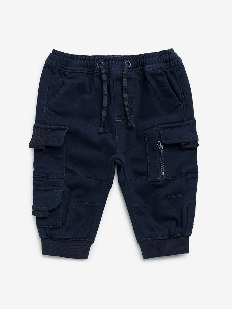 HOP Baby Navy Relaxed-Fit Mid-Rise Joggers