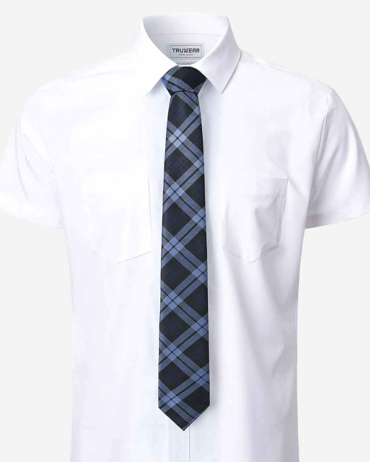 Immortal Powder Blue & Navy Plaid Tie