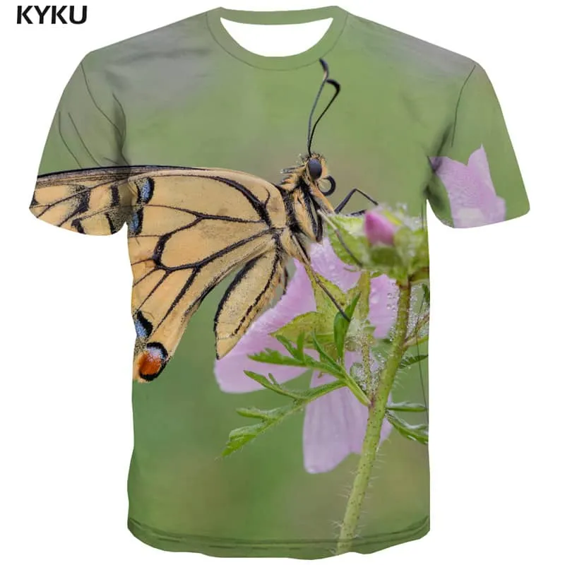 insect t shirt plant tee top beautiful art costume Casual men