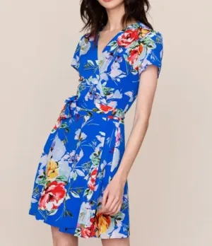 Kennedy Silk Dress - Royal Floral