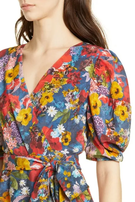 Kerri Wrap Dress - Colorful Blossom