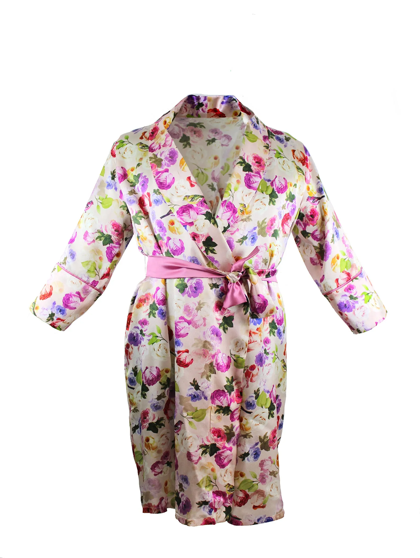 KIMONO FLOWERS PINK