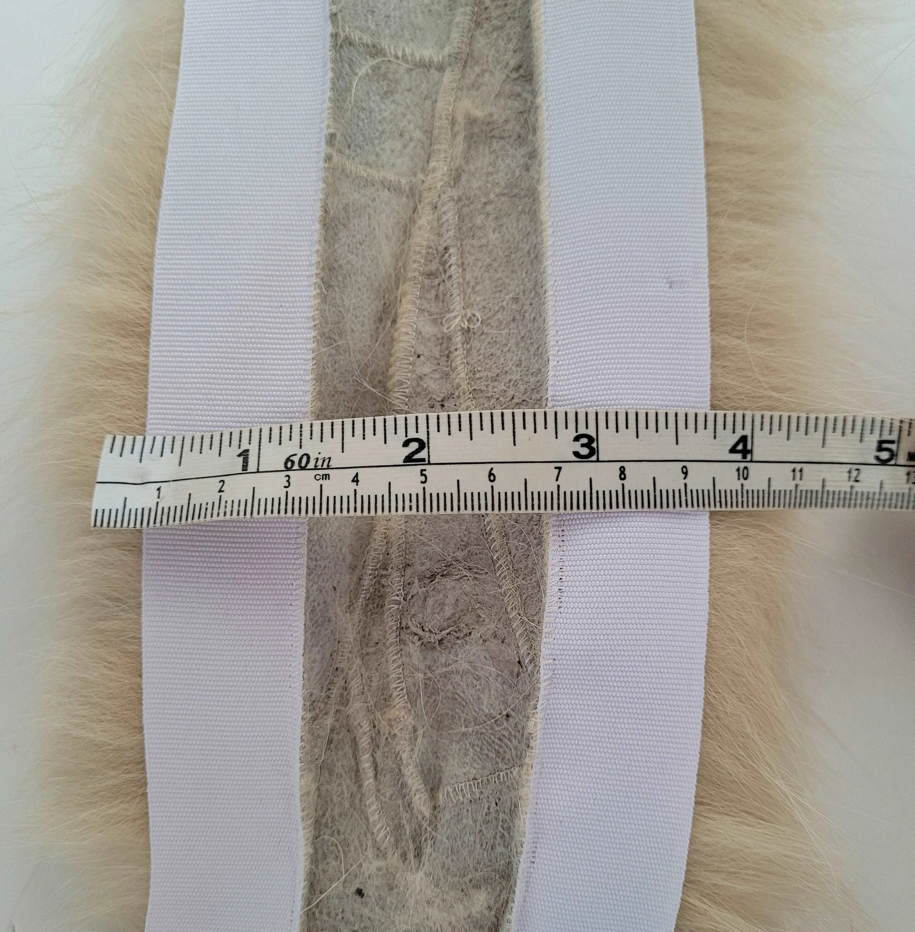 Large Beige Fox Fur Trim, Collar for Hood (PIECES), 80 cm