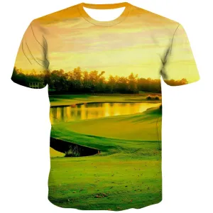 Lawn T shirts Men Golf Tshirts Casual Forest Tshirt Anime Natural Tshirts Cool Game Shirt Print