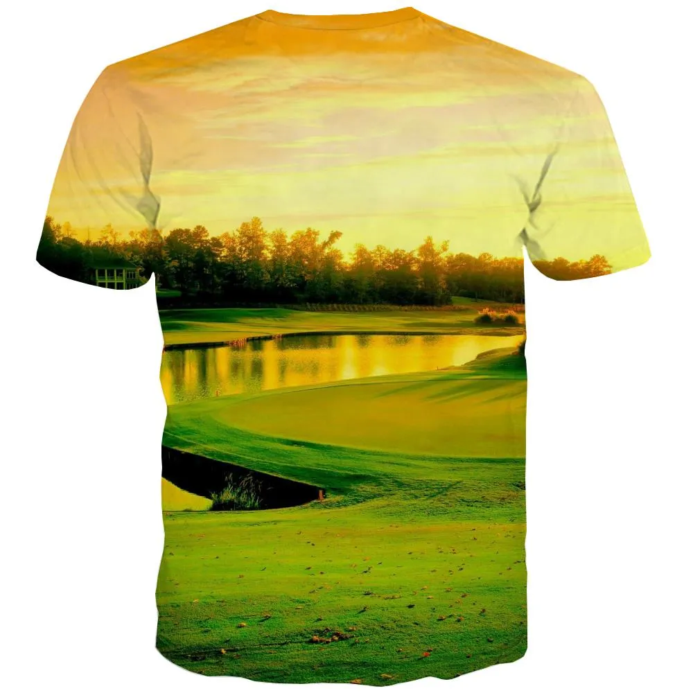 Lawn T shirts Men Golf Tshirts Casual Forest Tshirt Anime Natural Tshirts Cool Game Shirt Print