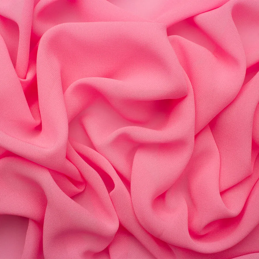 Light Bubble Gum Pink Silk Georgette