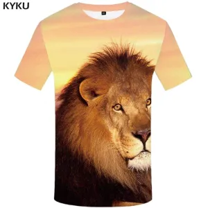 Lion T-shirts Men Nebula T-shirt 3d Animal T shirts Funny Harajuku Tshirts Print Abstract Tshirt Anime Mens Fashion Casual