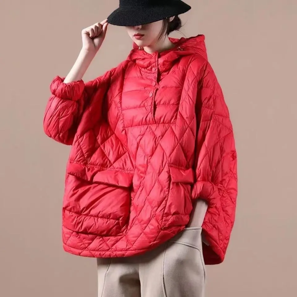 Literary Orange Plus Size Hooded Pullover Short Puffers Jackets(Free Shipping   Limited Stock)