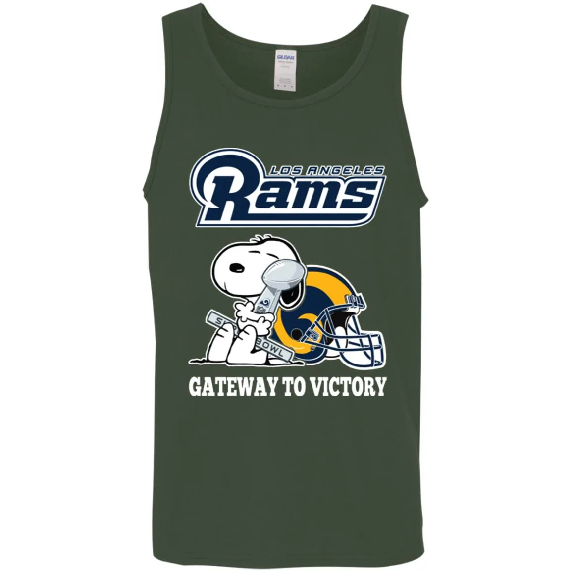 Los Angeles Rams Gateway To Victory Super Bowl 2019 Snoopy Football Nfl Men Cotton Tank