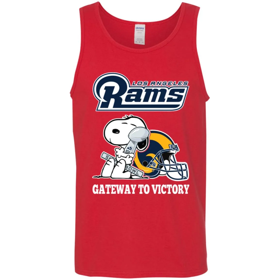 Los Angeles Rams Gateway To Victory Super Bowl 2019 Snoopy Football Nfl Men Cotton Tank