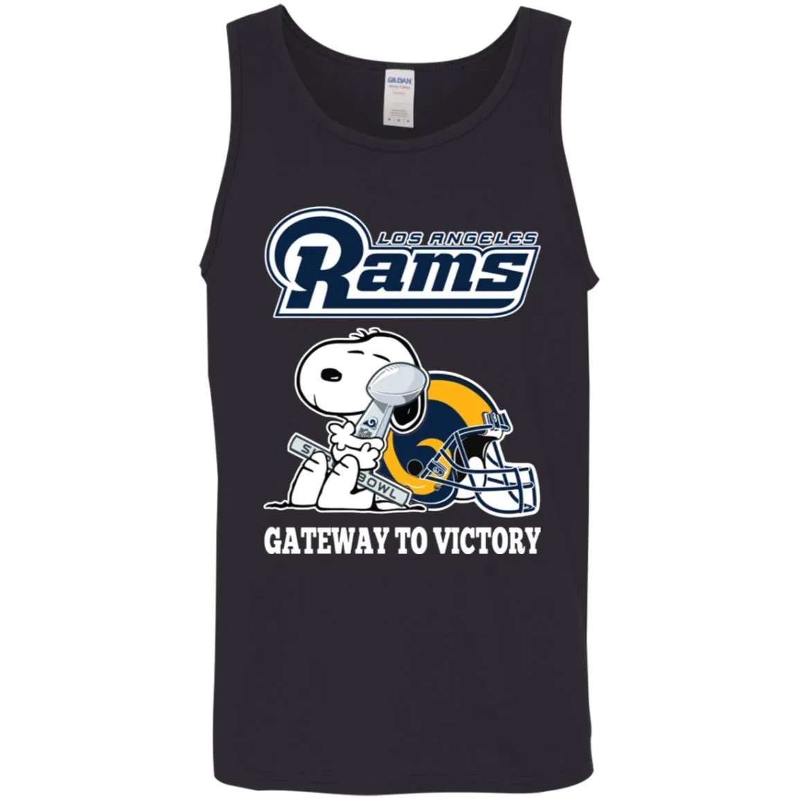 Los Angeles Rams Gateway To Victory Super Bowl 2019 Snoopy Football Nfl Men Cotton Tank