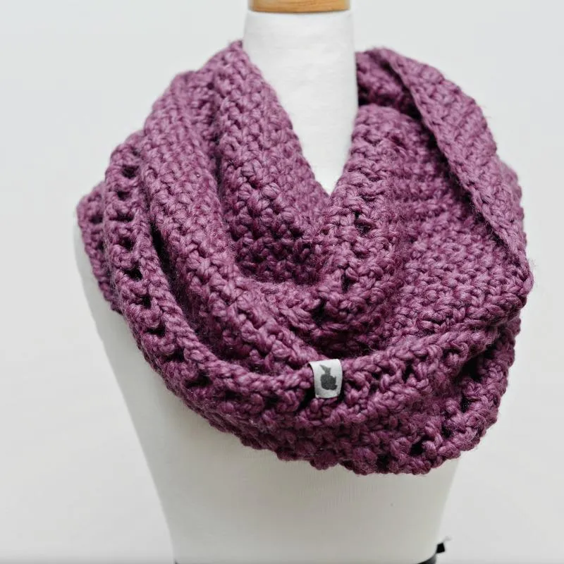 LUXE Basketweave Cowl - Wool   Acrylic Blend