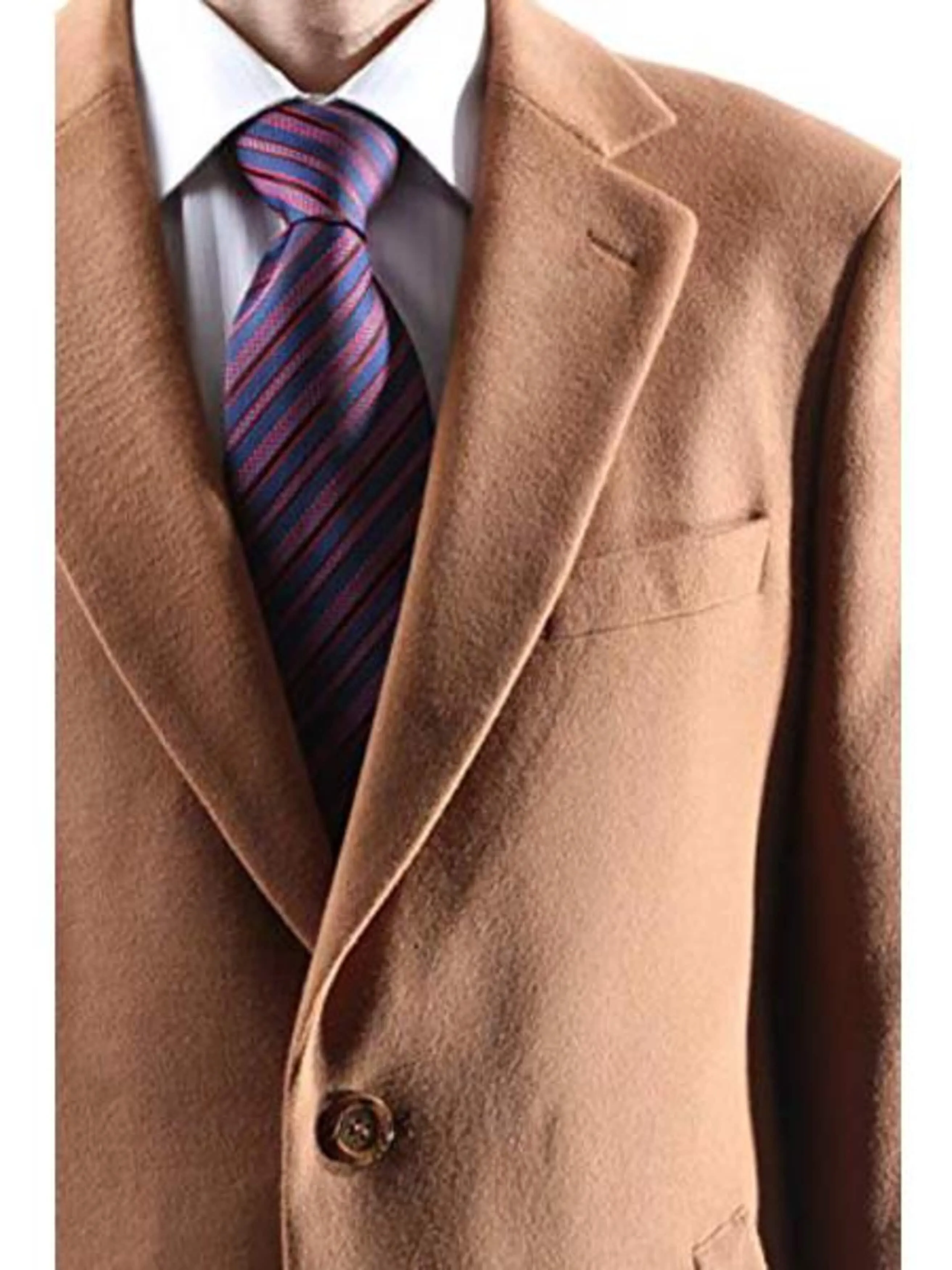 Men's Caravelli Camel Long Dress Topcoat - Winter coat Two Button 3/4 Length men's Car Coat