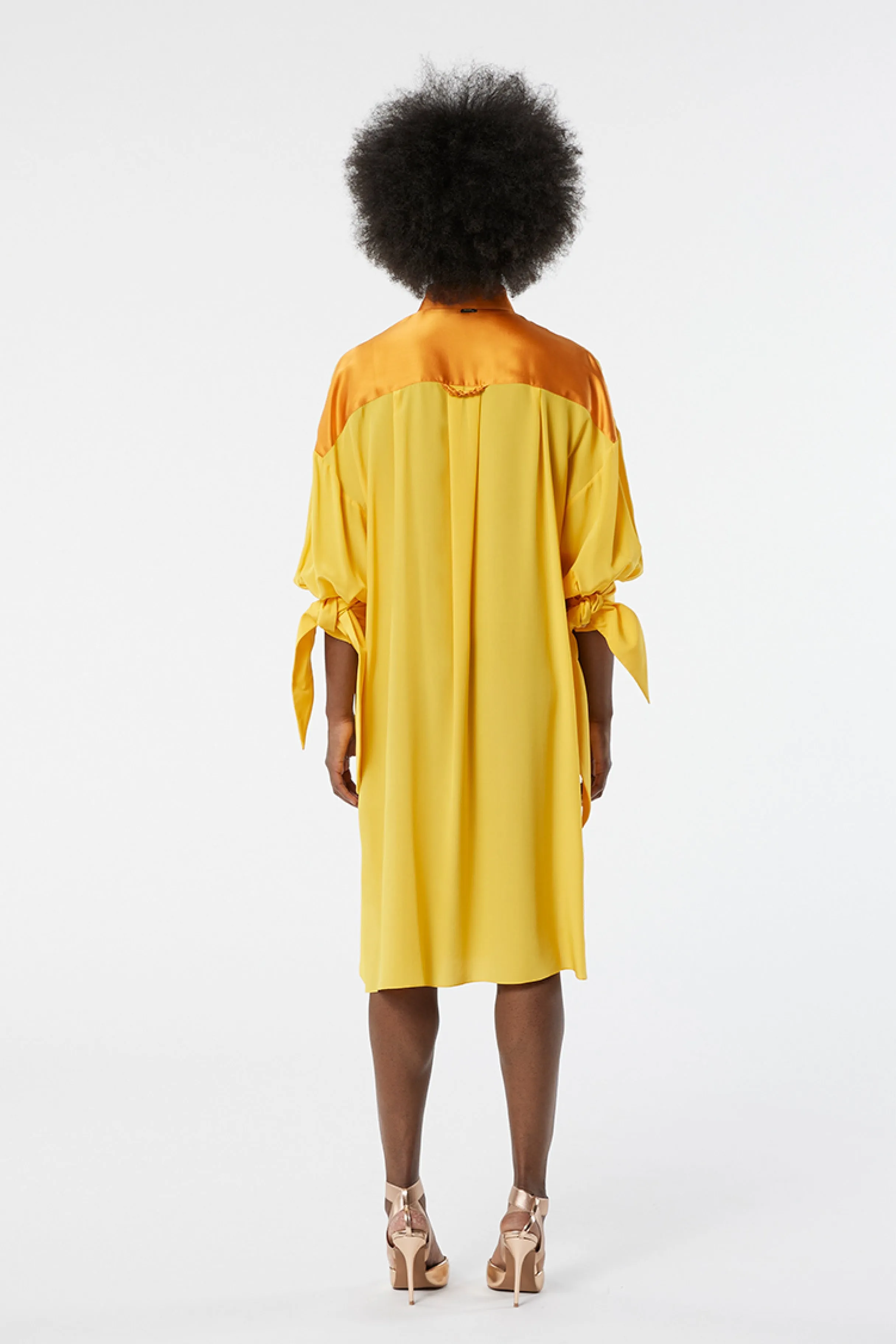 MERIDIAN yellow - silk tunic shirt