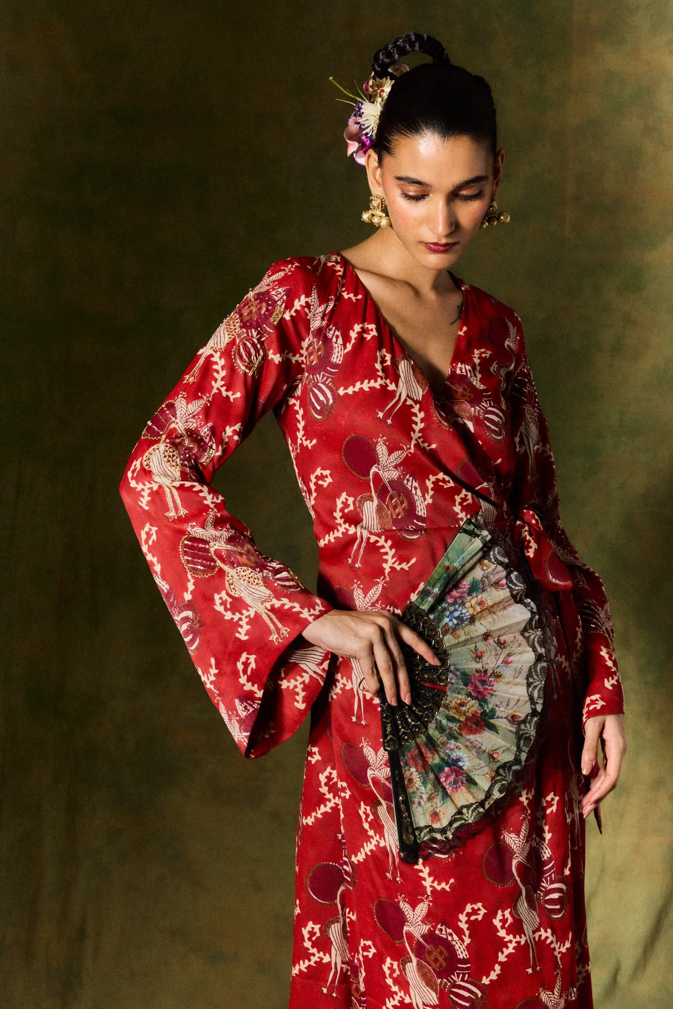 NOURA SILK WRAP DRESS